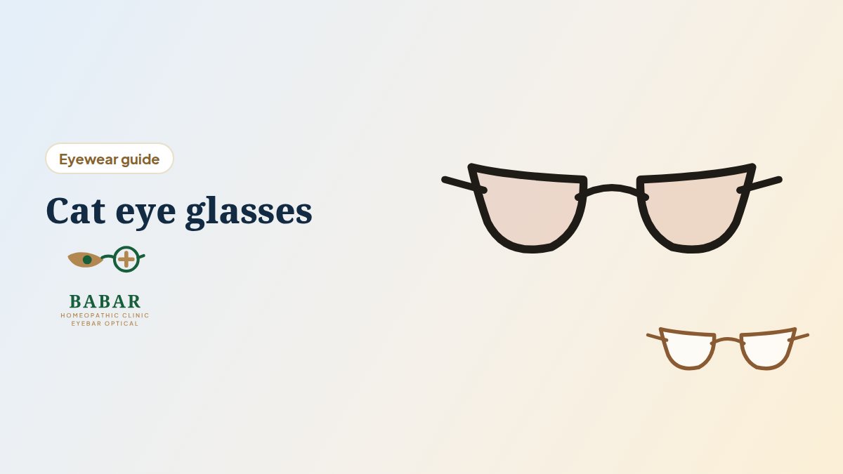Illustration for the guide: Cat eye glasses: who they suit and how to wear them